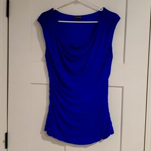 🔵 Express Sleveless top blue L with gathered sides & scoop neck